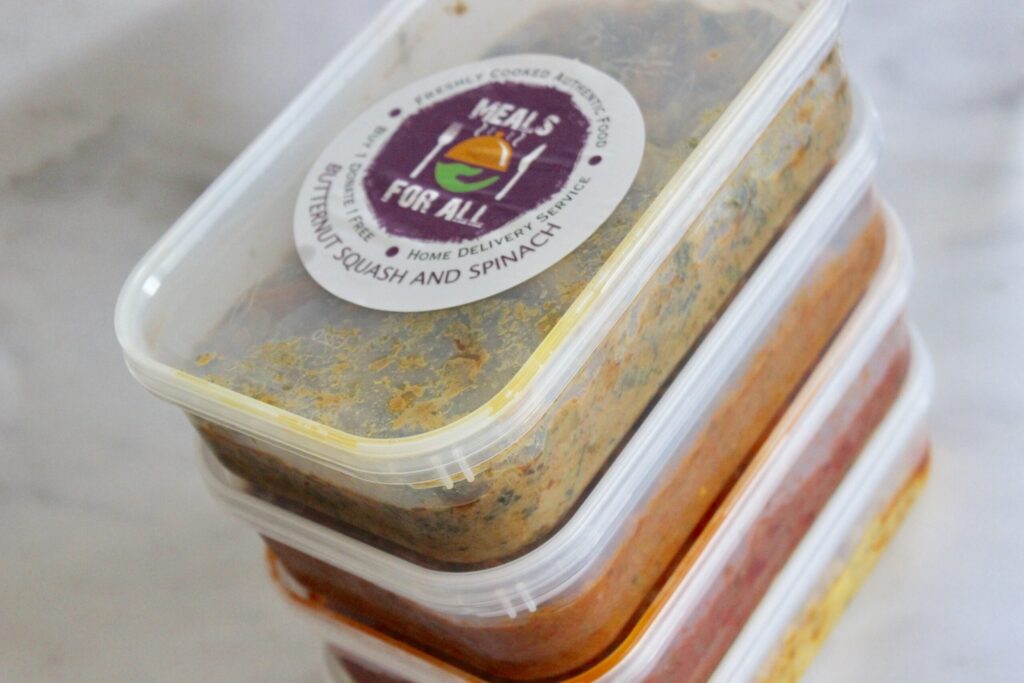A pile of meals for all curries in their packaging